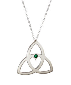 Celtic Heart Pendant - Emerald by Irish Jewellery Designer Tracy Gilbert Designs