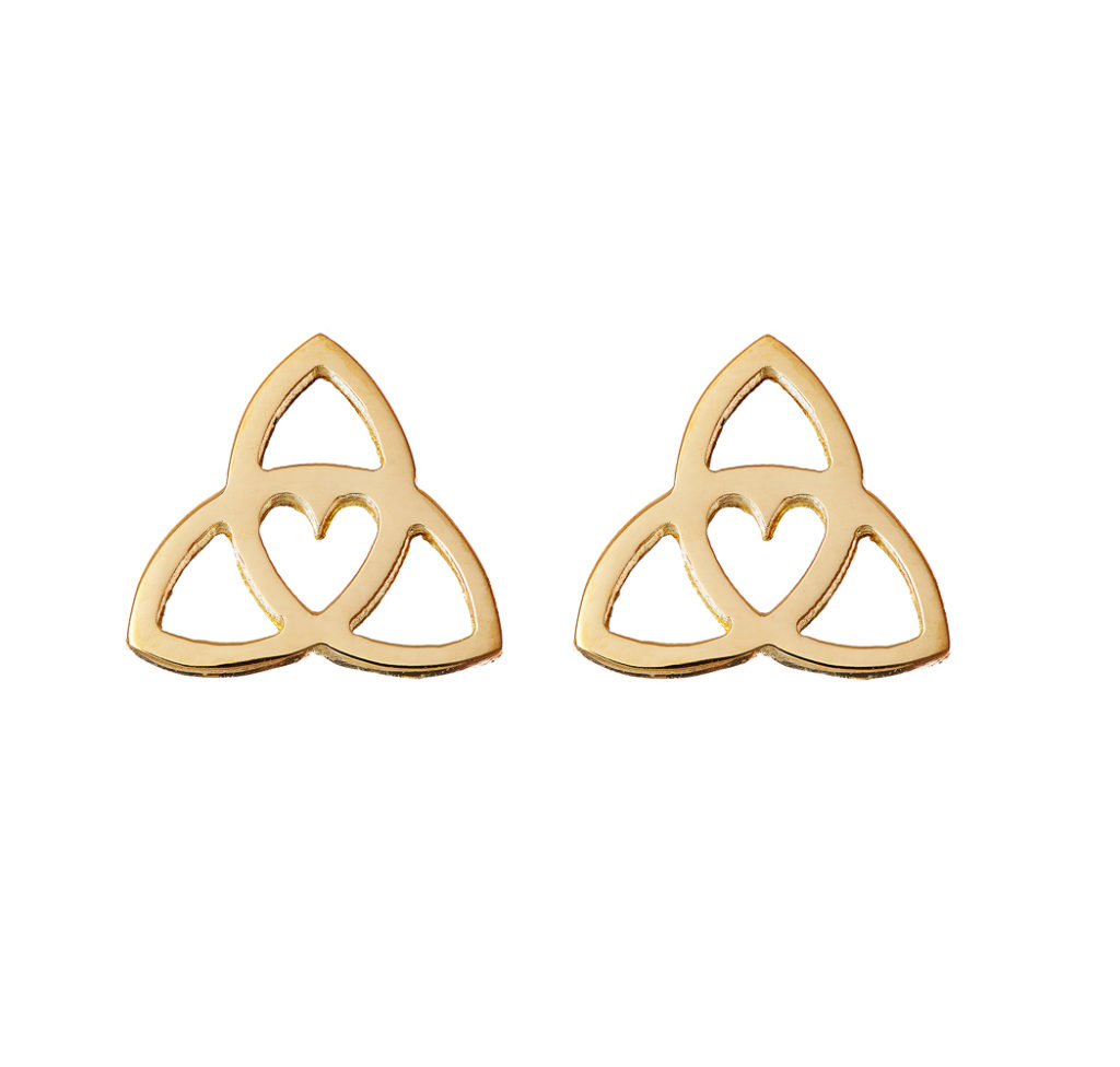 Celtic Heart Earrings - Gold