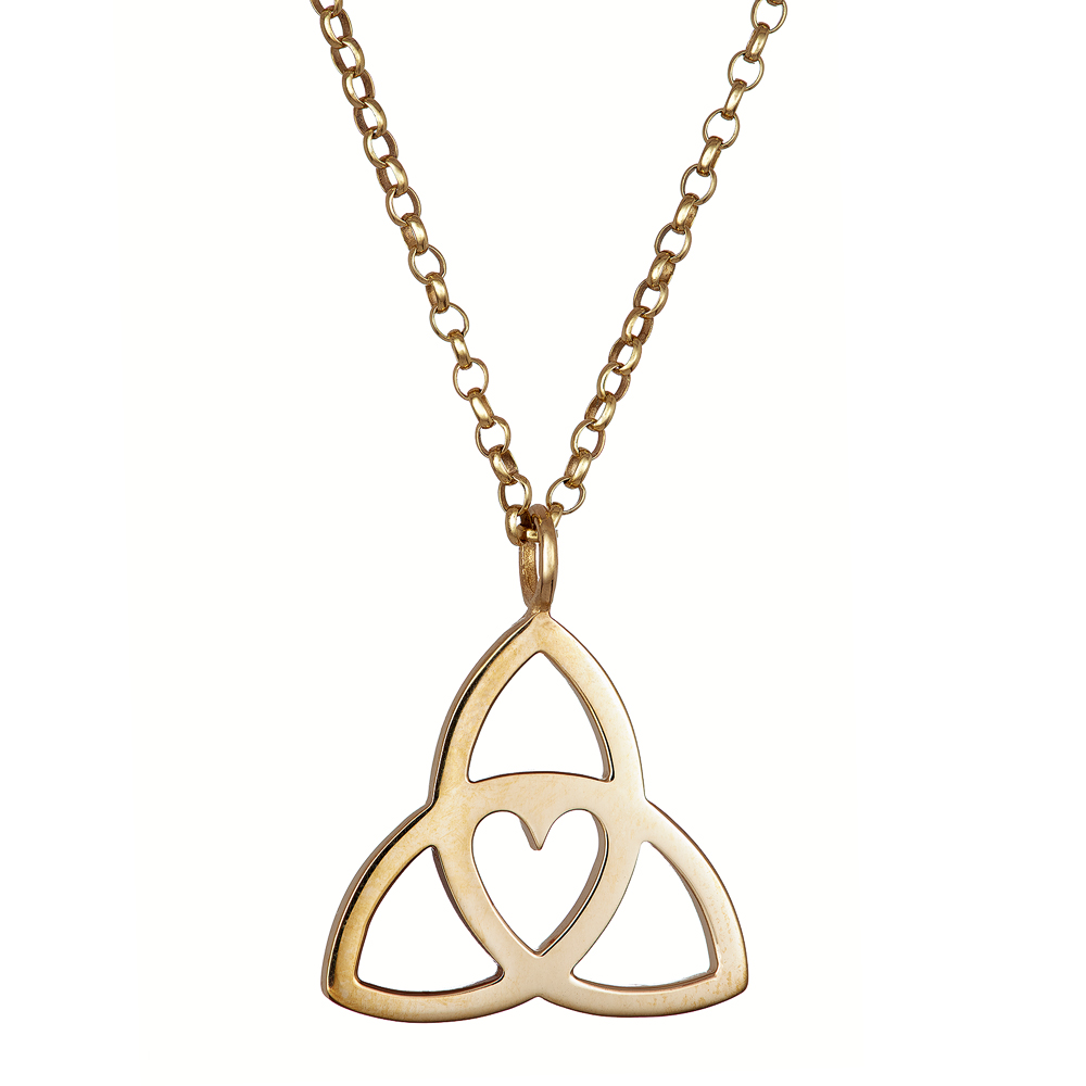 Gold Celtic Sister Knot Charm Necklace on Trinity Bail - Small. – ZAXZO