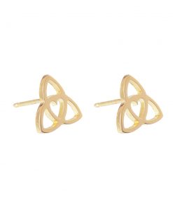 Celtic Heart Studs gold by Tracy Gilbert Designs