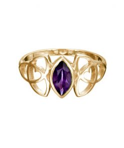 celtic heart amethyst ring - gold by Tracy Gilbert Designs