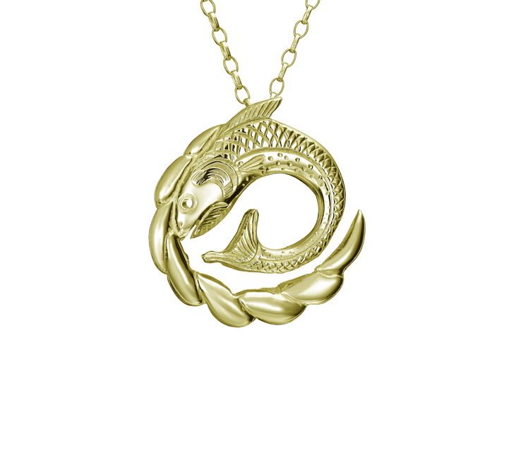 Salmon of Knowledge by Tracy Gilbert Designs - gold