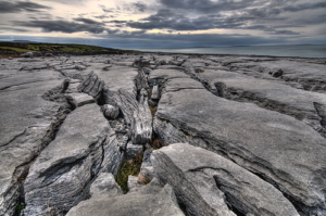 Karst limestone landscape of the Burren in Co. Clare